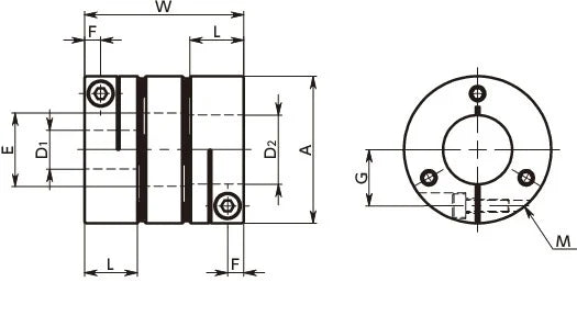 NBK Japan XHW-39C-19-19-NBK 19mm to 19mm Jaw-type Flexible Coupling - VXB Ball Bearings