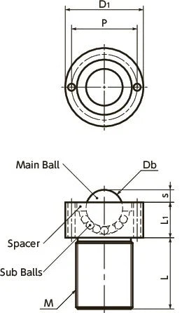 NBK Made in Japan BRUCS-12-S Cap Screw Type Ball Transfer Unit for Upward Facing Applications - VXB Ball Bearings