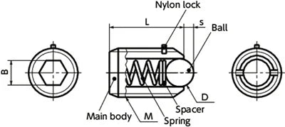 NBK Made in Japan MPS-5 Miniature Heavy Load Stainless Steel Ball Plunger - VXB Ball Bearings