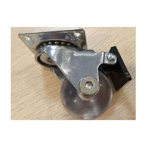 Pack of 100 1.5" Inch Heavy Duty Clear Swivel Caster Wheel with Brakes and 220 lbs Load Rating - VXB Ball Bearings
