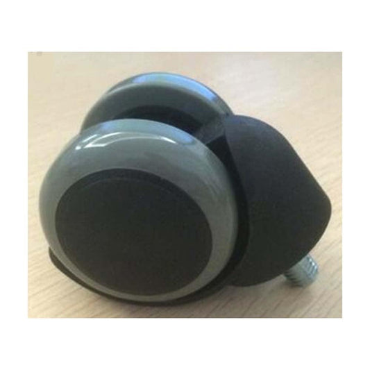Pack of 100 2" Inch Twin Wheels PU Plastic Swivel Caster with 10.9mm Dia. Threaded Stem - VXB Ball Bearings