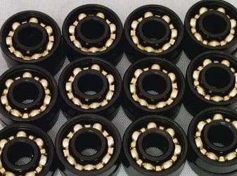 Pack of 100 608B Fidget Hand Spinner Black Bearing with Bronze Cage 8x22x7 mm - VXB Ball Bearings