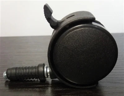 Pack of 100 Black Plastic 2" Inch Caster Wheel with Brake 12.2mm Dia.Threaded Stem - VXB Ball Bearings