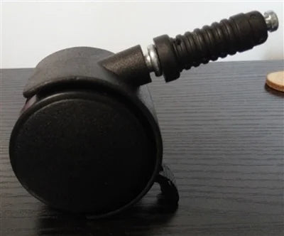 Pack of 100 Black Plastic 2" Inch Caster Wheel with Brake 12.2mm Dia.Threaded Stem - VXB Ball Bearings