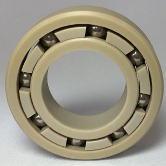 Pack of 20 6001 Open PEEK Ball Bearing with PEEK Cage and Stainless Steel Balls made in Japan - VXB Ball Bearings