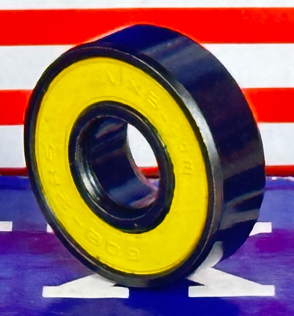 Pack of 250 608B-2RS Sealed Bearings with Bronze Cage and yellow Seals 8x22x7mm - VXB Ball Bearings