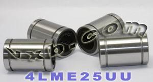 Pack of 4 LME25UU 25mm Ball Bushing 25x40x58 Linear Motion Bearings - VXB Ball Bearings
