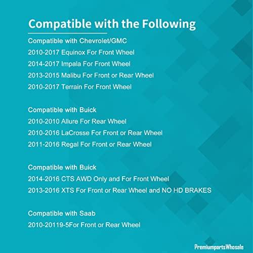 Pair [2] Front Rear Wheel Bearing Hub Assembly Compatible with Chevy Equinox Impala Malibu GMC Terrain Cadillac CTS XTS Buick LaCrosse Regal # 513288 - VXB Ball Bearings