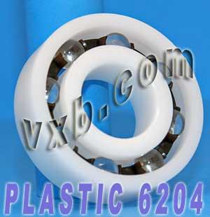 Plastic Bearing POM 6204 Glass Balls 20x47x14 - VXB Ball Bearings