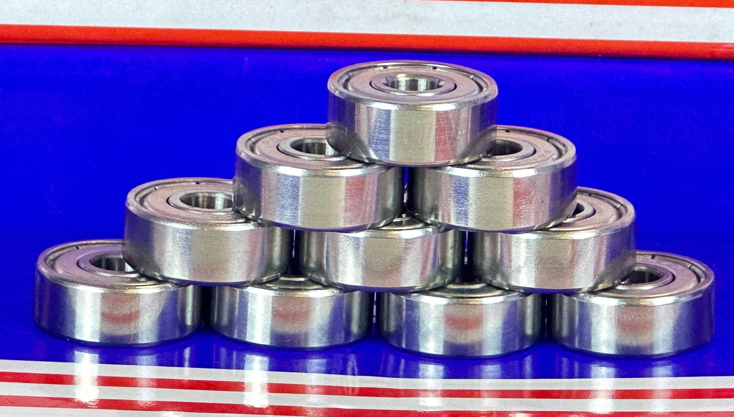 R4AZZ 1/4x3/4x9/32 inch Shielded Miniature Bearing Pack of 10 - VXB Ball Bearings