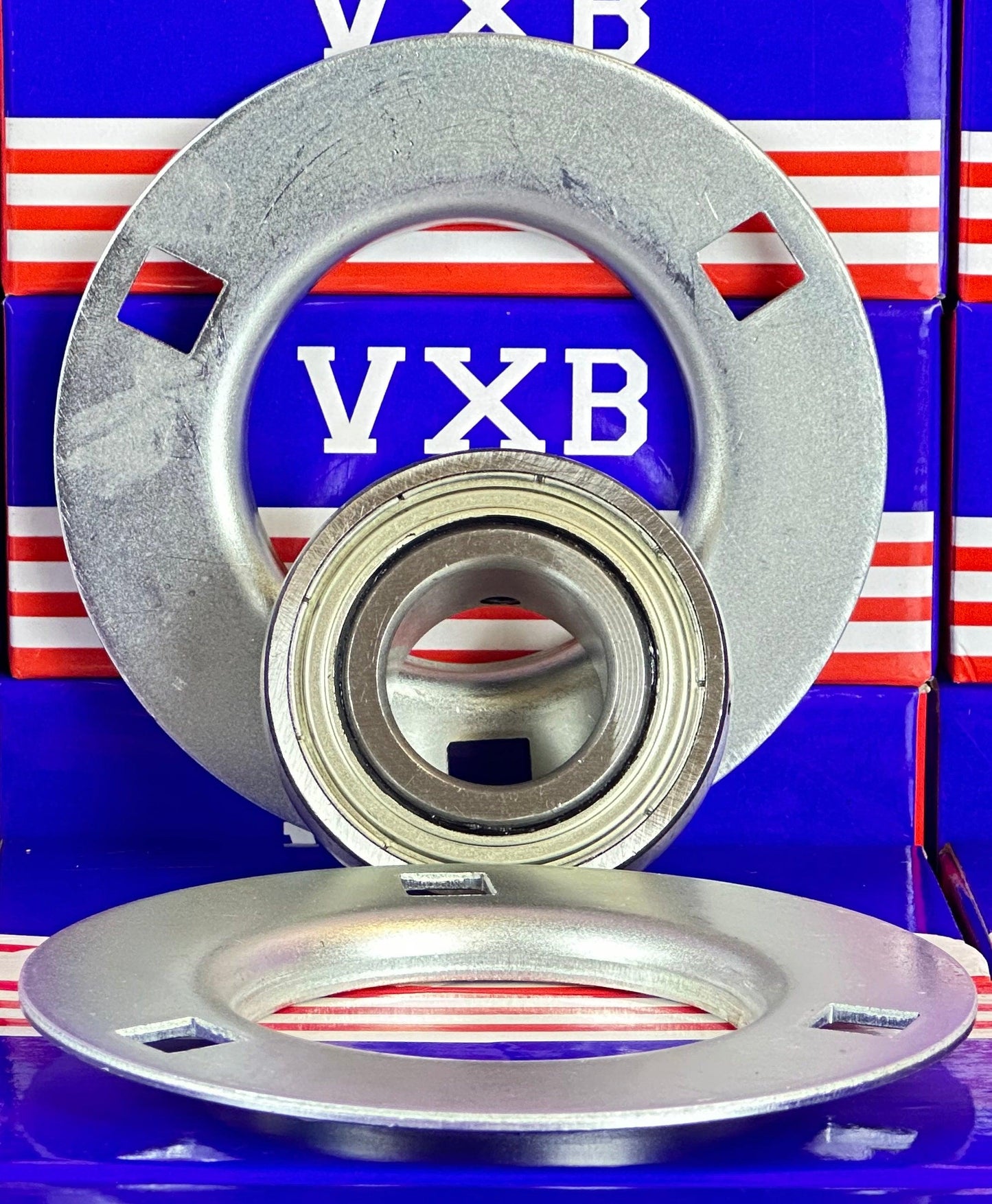 SBPF206-18 Pressed Steel Housing Bearing 3-Bolt Flanged Mounted - VXB Ball Bearings