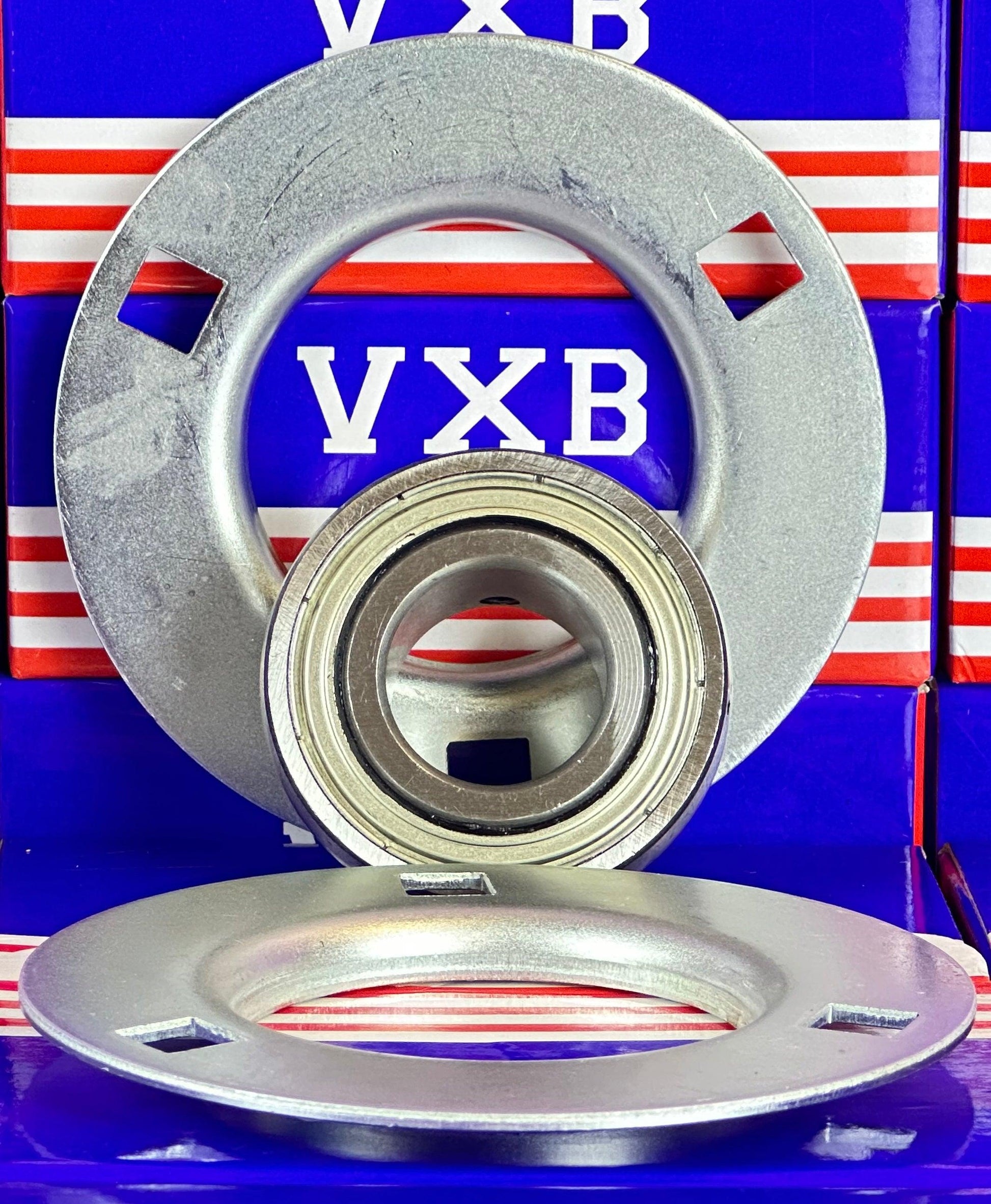SBPF206-18 Pressed Steel Housing Bearing 3-Bolt Flanged Mounted - VXB Ball Bearings