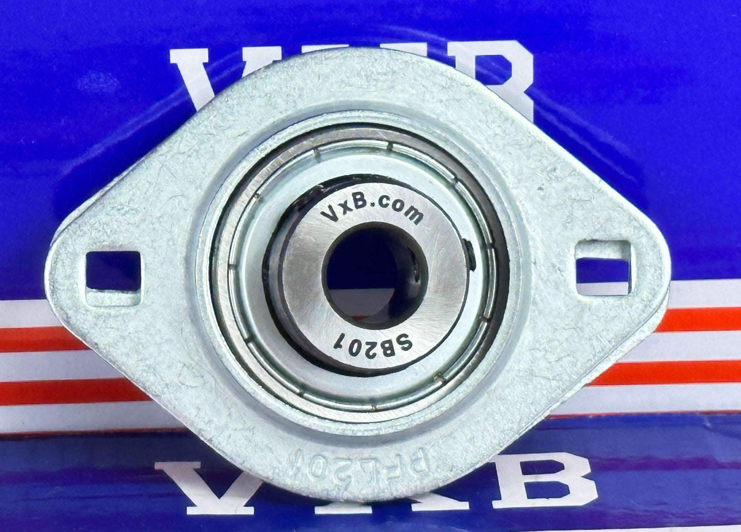 SBPFL201 12mm Stamped oval 2 bolt Flanged Mounted Bearing - VXB Ball Bearings