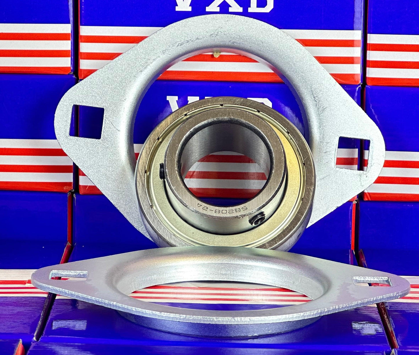 SBPFL208-24 Pressed Steel Bearing 2-Bolt 1 1/2 inch Flanged Mounted - VXB Ball Bearings