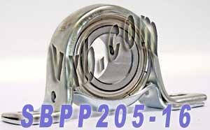 SBPP205-16 Pressed Steel Housing Bearing 2-Bolt Flanged Mounted - VXB Ball Bearings