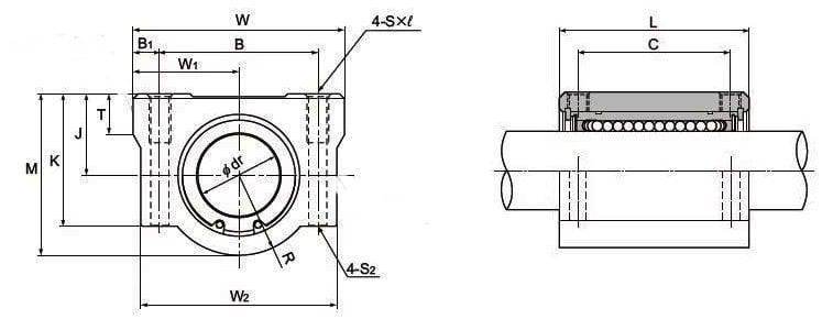 SC25UU 25mm Slide Unit Motion Bearing Bushing Block - VXB Ball Bearings