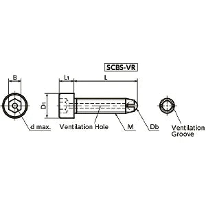 SCBS-M5-30-VR NBK Clamping Cap Vacuum Vented Screws with full ball to firmly secure workpiece for Vacuum Devices Made in Japan - VXB Ball Bearings