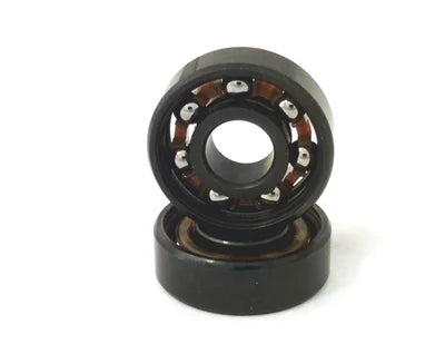 Set of 16 608B inline Roller Skate Black Open Bearings with Nylon Cage 8x22x7mm - VXB Ball Bearings