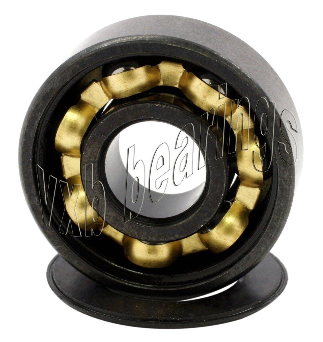 Set of 8 608B-2RS Skateboard Sealed Bearings with Bronze Cage and Black Seals 8x22x7mm - VXB Ball Bearings