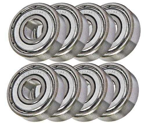 Set of 8 Stainless Steel Skateboard Bearings - VXB Ball Bearings