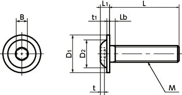 SFB-M8-12-EL NBK Electroless Nickel plating Socket Button Head Cap Screws with Flange Made in Japan Pack of 20 - VXB Ball Bearings