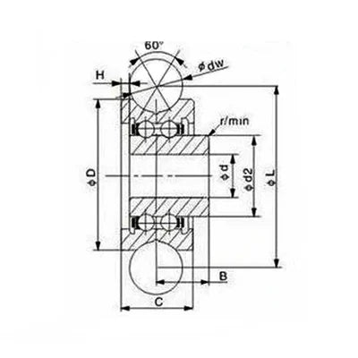 SG25U U Groove Sealed Track Ball Bearing 8x30x14 - VXB Ball Bearings
