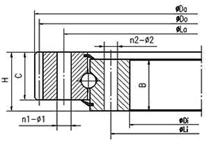 13 Inch Four-Point Contact 325x499x55 mm Ball Slewing Ring Bearing with Outside Gear