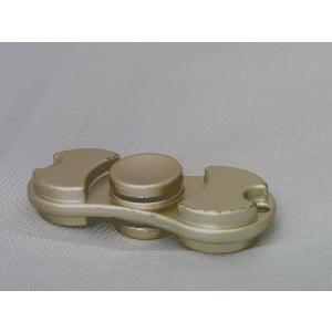 Small Brass color Aluminum Dual Fidget Hand Spinner Toy 42Q - VXB Ball Bearings