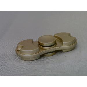 Small Brass color Aluminum Dual Fidget Hand Spinner Toy 42Q - VXB Ball Bearings