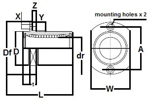 SMST8UUE NB 8mm Slide Bush Bushings Miniature Motion Linear Bearings - VXB Ball Bearings