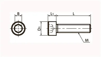SNSA-M5-20 NBK Hex Socket Head Cap Screws - Aluminum One Screw Made in Japan - VXB Ball Bearings