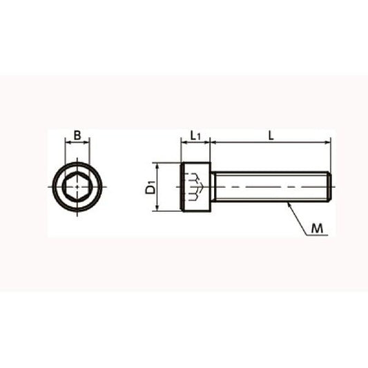 SNSS-M8-16-TF NBK Hex Socket Head Cap Screws - Teflon Coating One Screw Made in Japan - VXB Ball Bearings