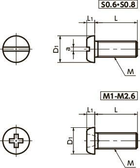 SNZS M1.6-10 Pan Head Machine Screws for Precision Instruments NBK - Made in Japan - VXB Ball Bearings