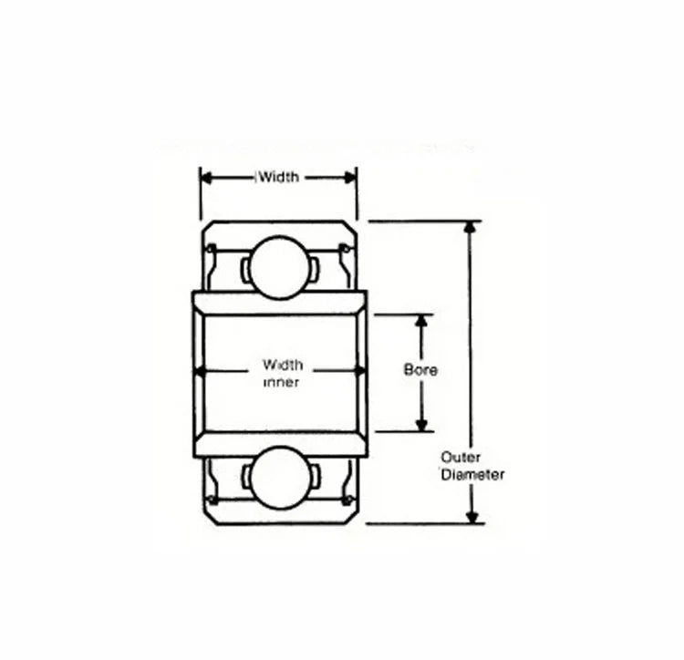 SRW144ZZ Stainless Steel Miniature Ball Bearing 1/8" x 1/4" x 3/32" inch with Extended Inner Ring - VXB Ball Bearings