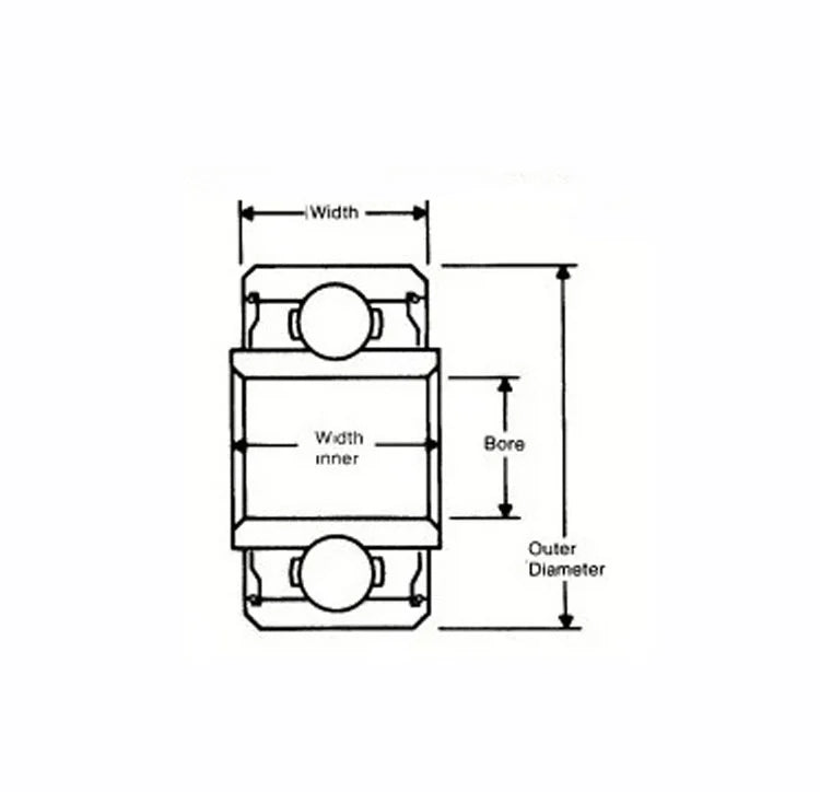 SRW168TT Stainless Steel Bearing 5/32" Extended Inner Ring 1/4" x 3/8" x 1/8" - VXB Ball Bearings