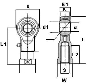 SSPHS20 Stainless Steel Female Rod End 20mm Right Hand Bearing - VXB Ball Bearings