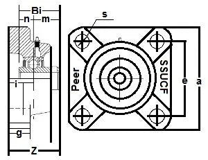 SSUCF-211-32 Stainless Steel Flange Unit 4 Bolt Bore 2 Mounted Bearings - VXB Ball Bearings