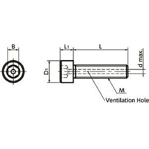 SVSS-M3-6-AG-NBK Socket Head Cap Vacuum Vented Screws with Ventilation Hole - Silver Plating - VXB Ball Bearings