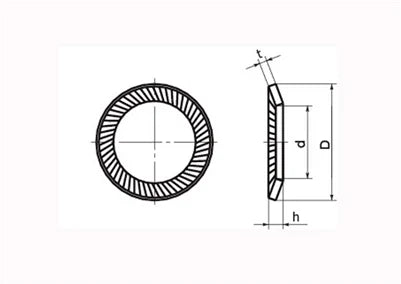 SWRS-2 NBK Ribbed Lock Washers - Steel NBK Lock Washers Pack of 20 Washers Made in Japan - VXB Ball Bearings