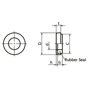 SWS-3-F NBK Seal washer - Rubber Packing Silicone rubber NBK Washers Pack of 10 Washers Made in Japan - VXB Ball Bearings