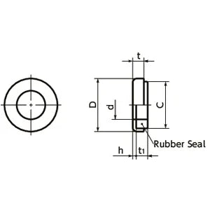 SWS-8 NBK Seal washer - Rubber Packing Silicone rubber NBK Washers Pack of 5 Washers Made in Japan - VXB Ball Bearings