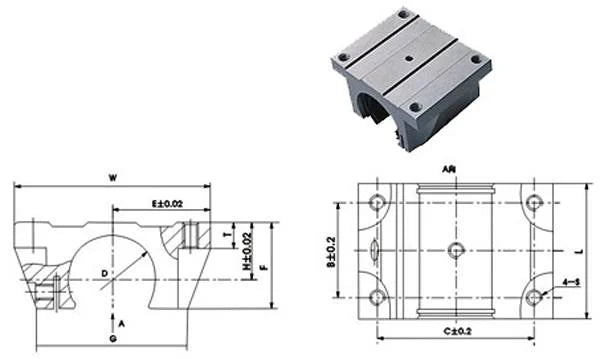 TBR20 20mm Bearing Truck Open Slide Unit Linear Motion - VXB Ball Bearings