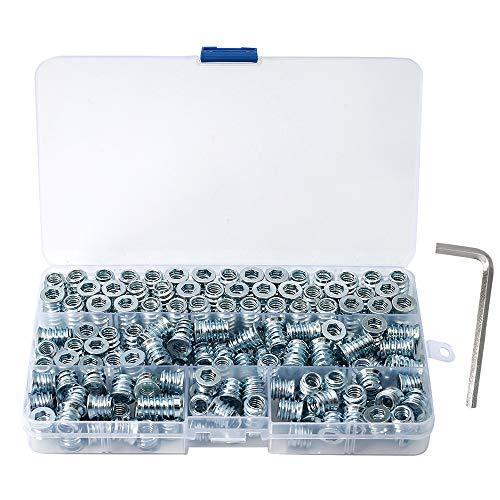 Threaded Insert for Wood 1/4-20 x 10mm 15mm 20mm Screw in Wood Insert Nut Kit 150 Pieces - VXB Ball Bearings