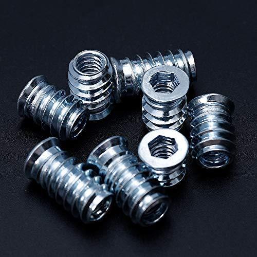 Threaded Insert for Wood 1/4-20 x 10mm 15mm 20mm Screw in Wood Insert Nut Kit 150 Pieces - VXB Ball Bearings