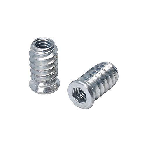 Threaded Inserts for Wood 1/4-20 Furniture Screw in Threaded Insert Nuts 20mm Length Pack of 40 - VXB Ball Bearings