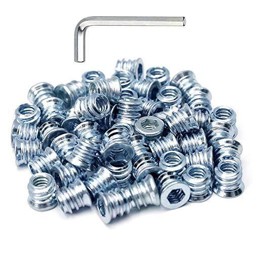 Threaded Inserts for Wood 1/4-20 x 10mm 50 Pieces - VXB Ball Bearings