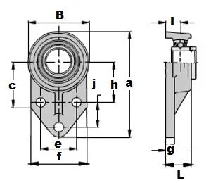 UCFB208 Bearing 40mm Three bolt Flanged Mounted Bearings - VXB Ball Bearings