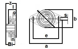 UCNFL206-18 1 1/8 Bearing Flanged Housing 2 Bolt Mounted Bearings - VXB Ball Bearings