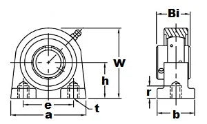 UCPA206-18 Bearing 1 1/8 inch Screw Tapped Base Pillow Block Bearings - VXB Ball Bearings