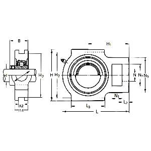 UCT205-16 1" Bore Mounted Bearing Take-Up Unit - VXB Ball Bearings
